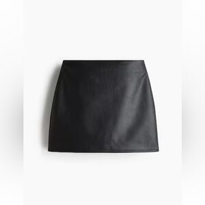 H&M Black Leather Mini Skirt size 8